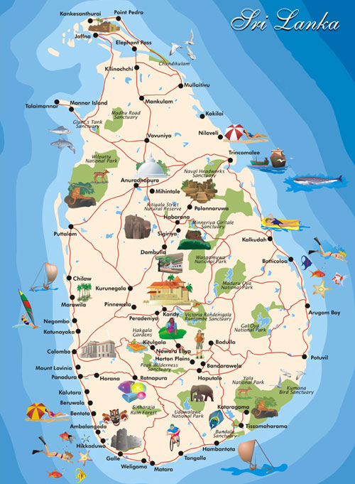 Map showing attractions near Sigiriya